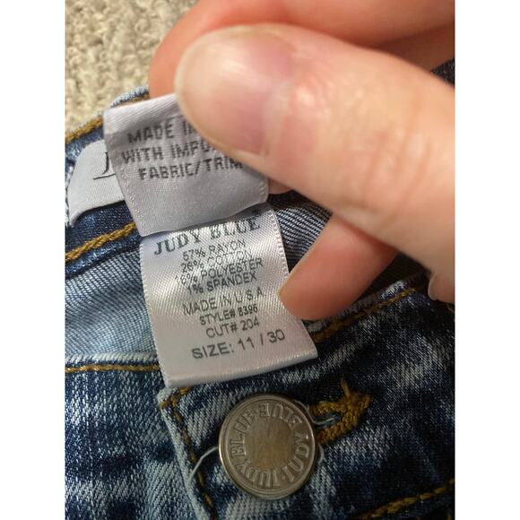 Judy Blue bell bottom flare jeans women’s 30 blue acid wash stretch retro hippie - Picture 4 of 5